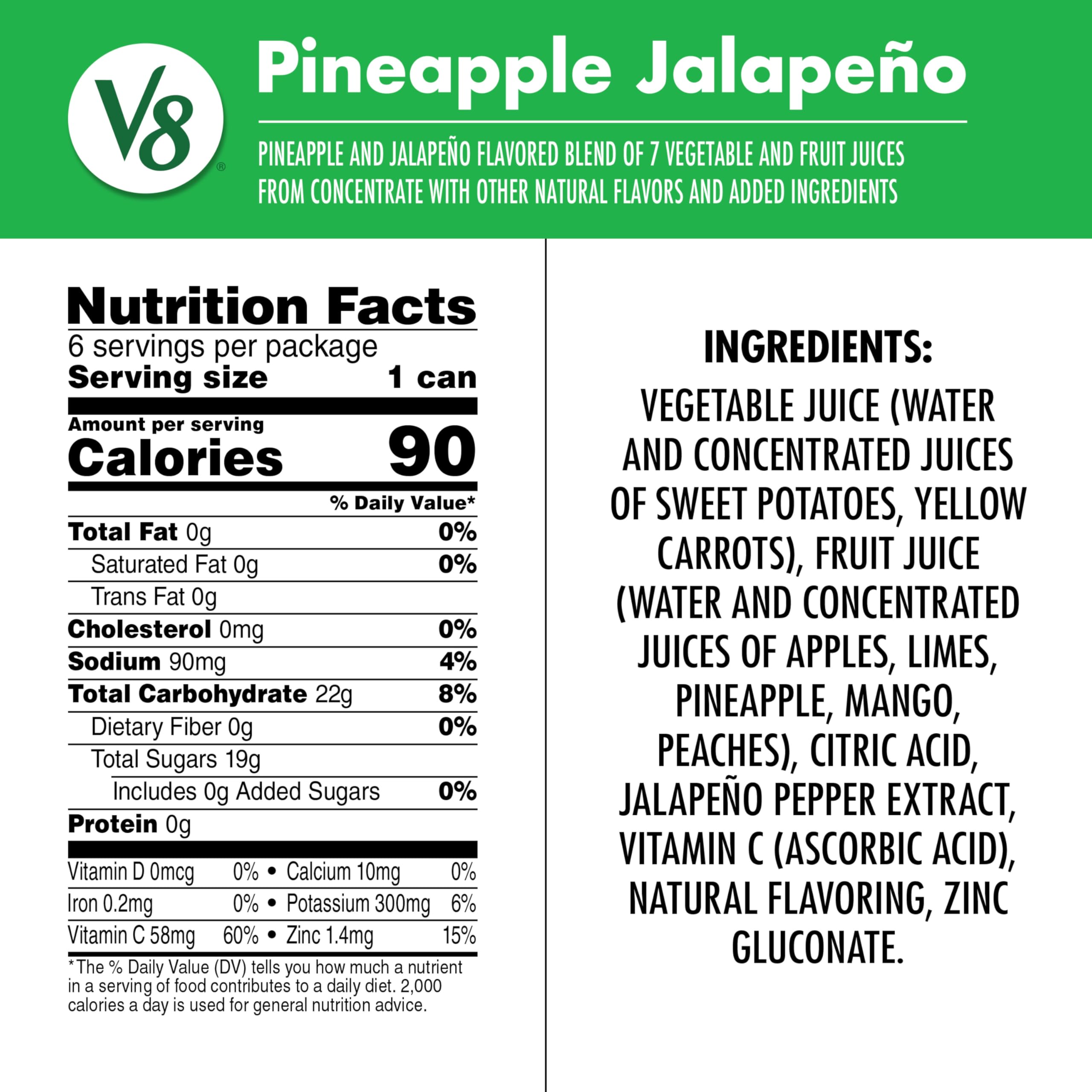 V8 Pineapple Jalapeño can top highlights grab-and-go nutrition