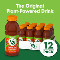Close-up of eight-vegetable blend in V8 packaging