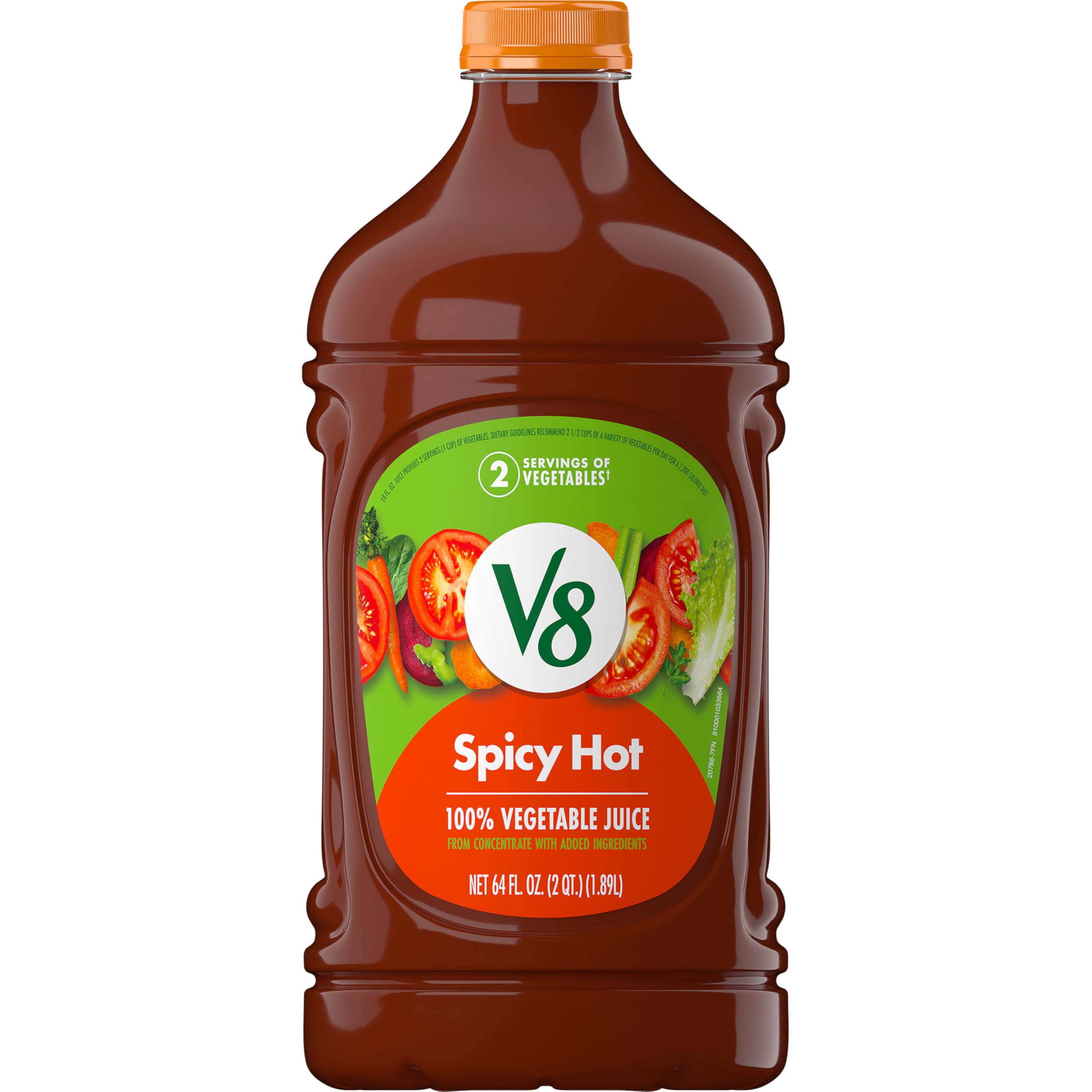 V8 Spicy Hot bottle front view highlighting a convenient daily veggie boost.