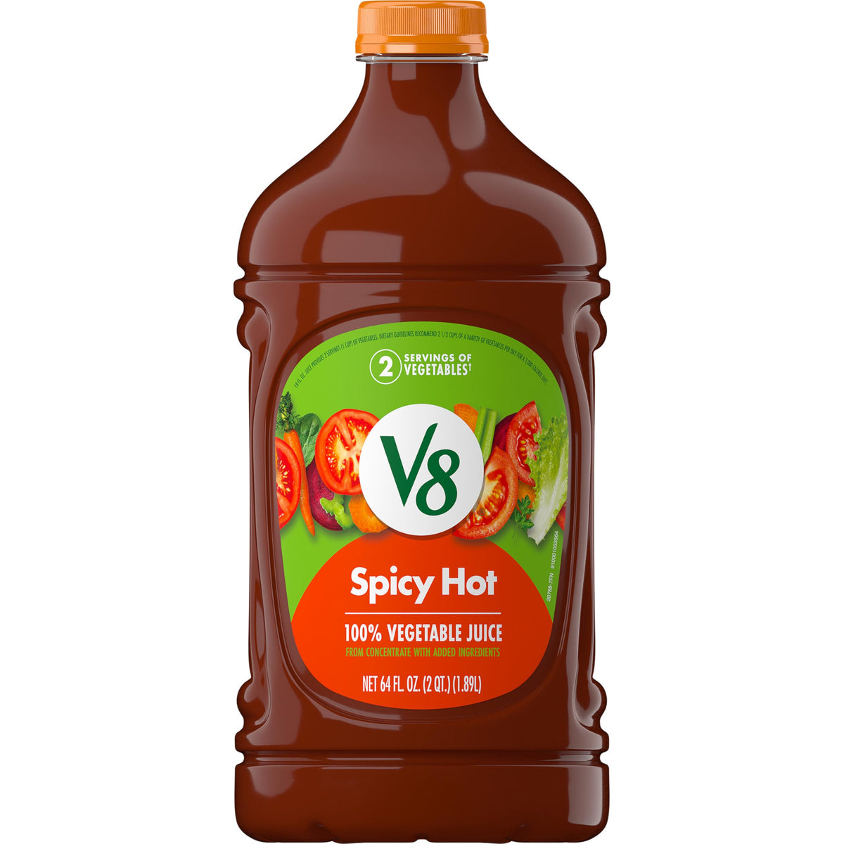 V8 Spicy Hot bottle front view highlighting a convenient daily veggie boost.