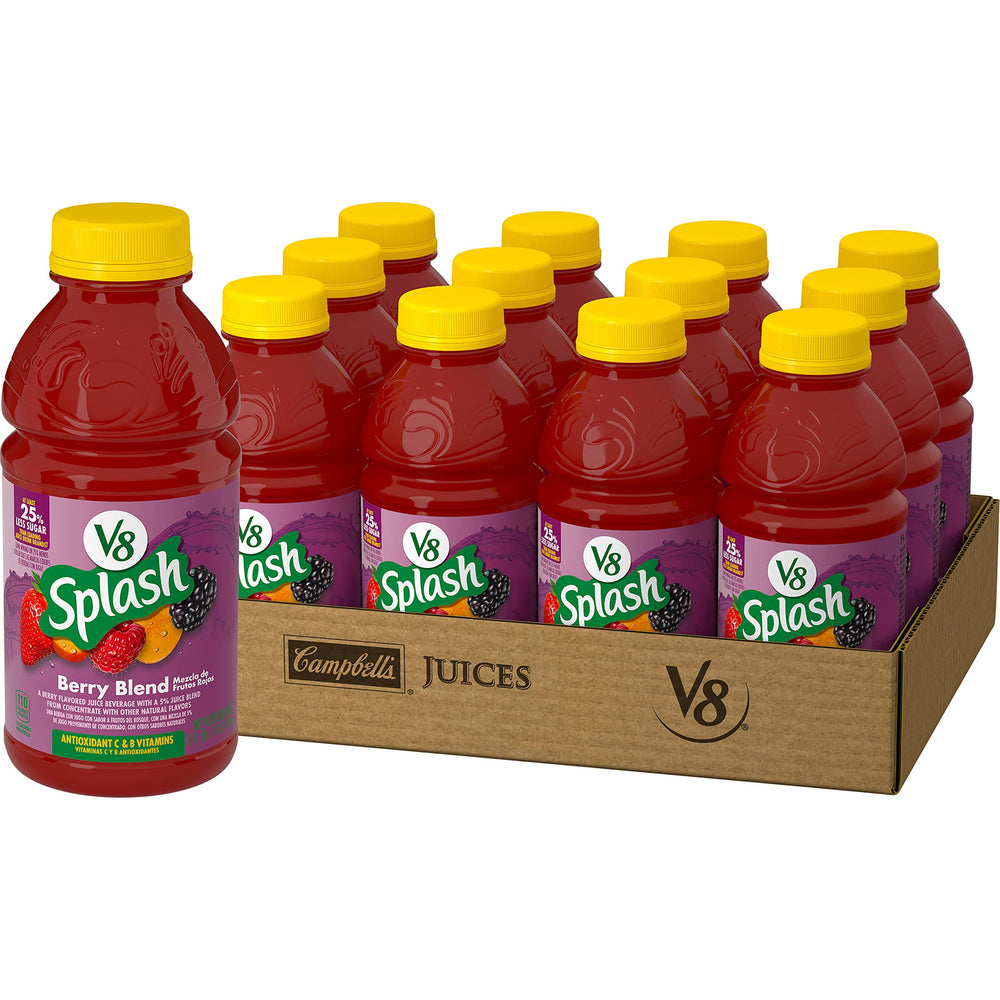 V8 Splash Berry Blend bottle for quick, berry-flavored refreshment