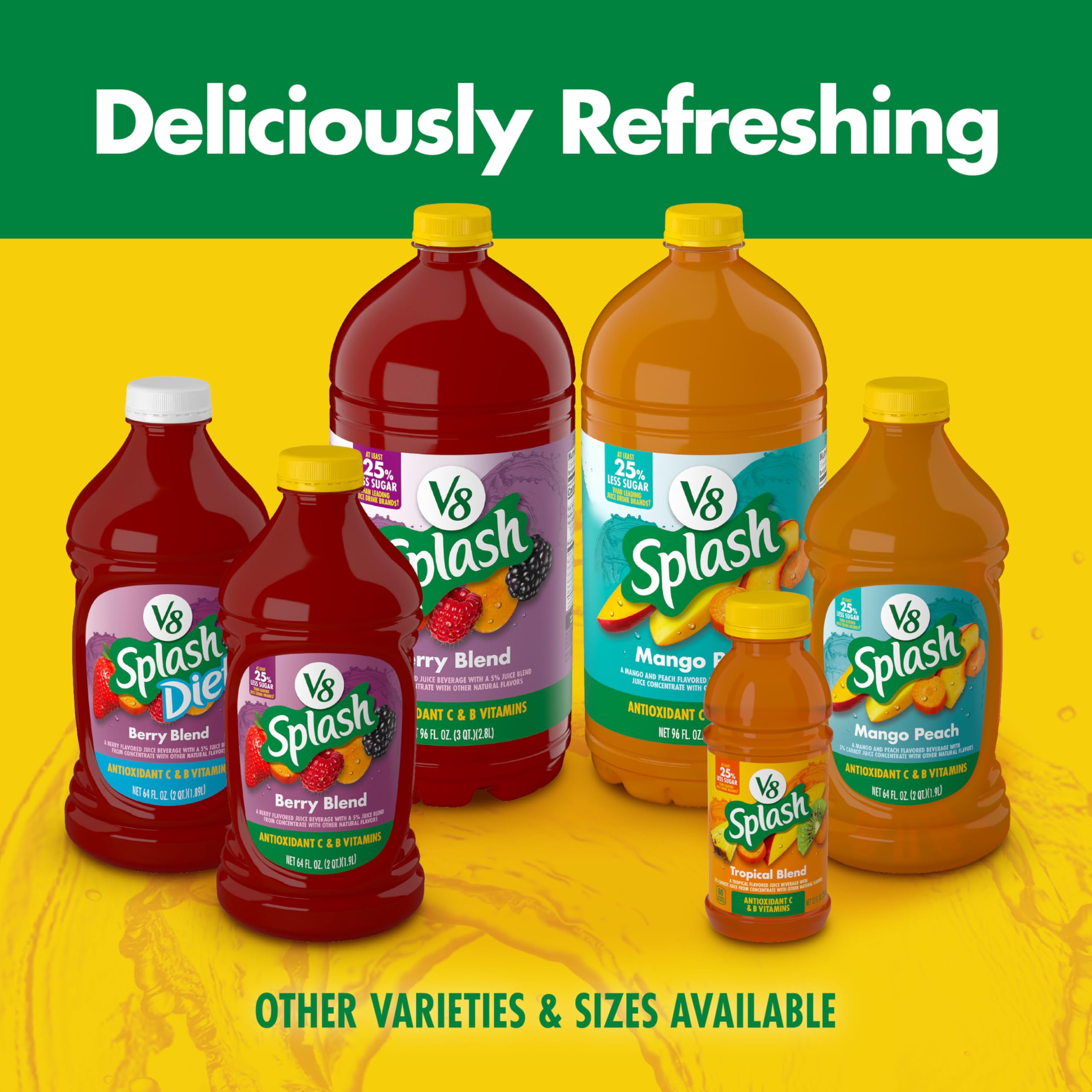 V8 Splash Berry Blend mocktail mixer for entertaining, versatile flavor