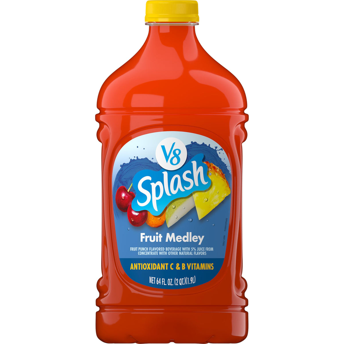 V8 Splash Fruit Medley bottle ready to refresh your morning.