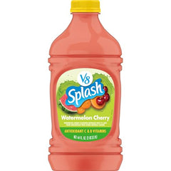 V8 Splash Watermelon Cherry bottle shows a refreshing, low-calorie option for daily hydration.