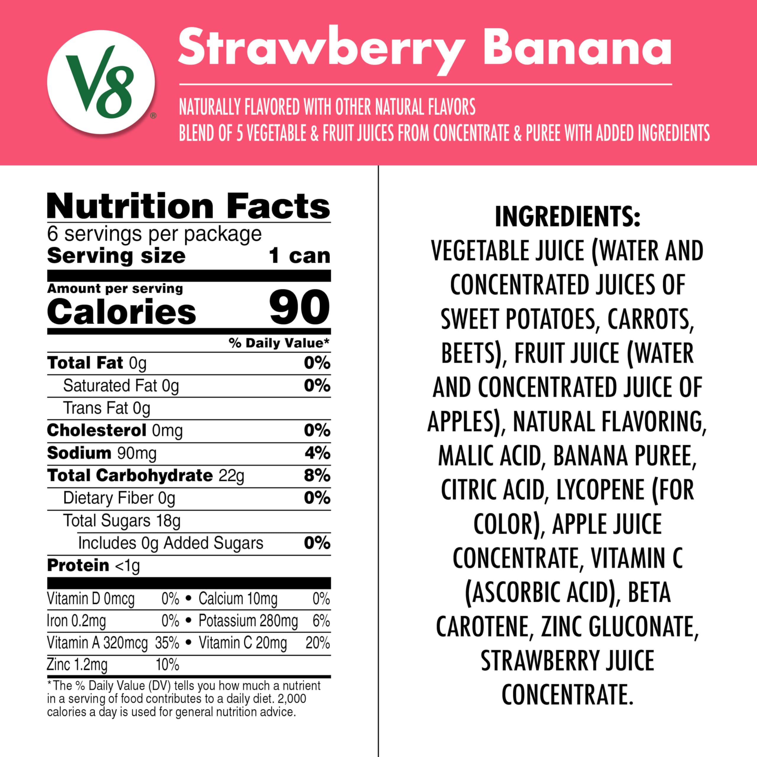 V8 100% juice can with beets and carrots visible, ideal post-workout refresh