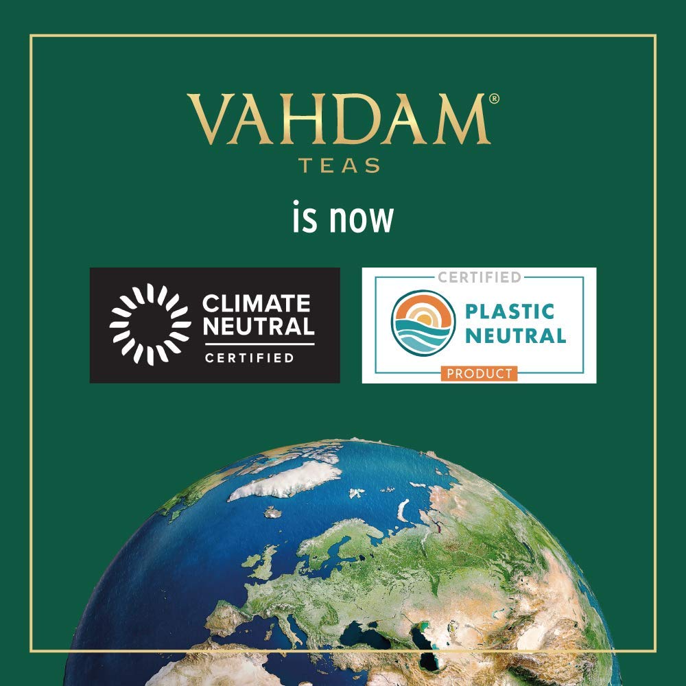 VAHDAM Assam tea leaves close-up highlighting rich aroma.
