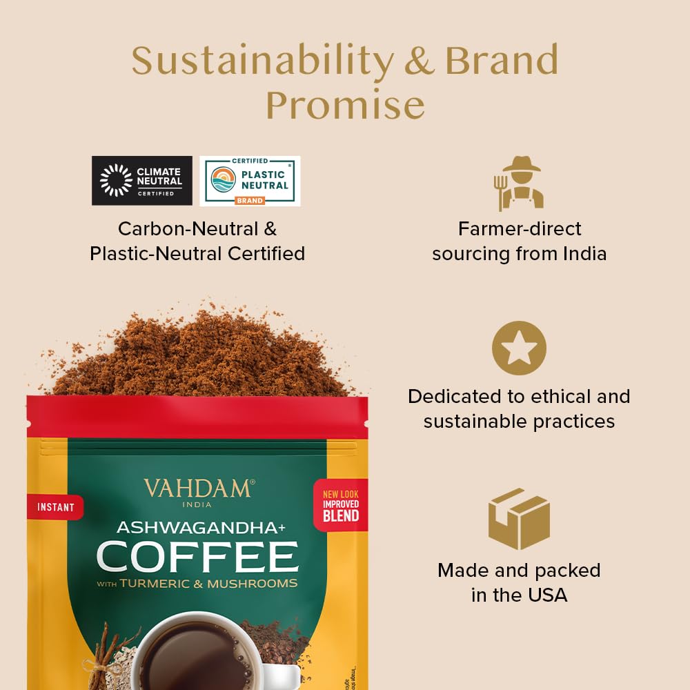 VAHDAM B Corp sustainability badge on package