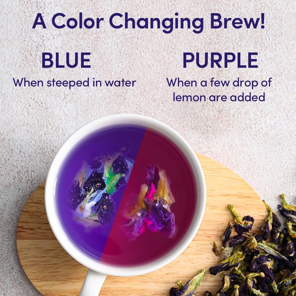 VAHDAM butterfly pea flower closeup highlighting floral aroma