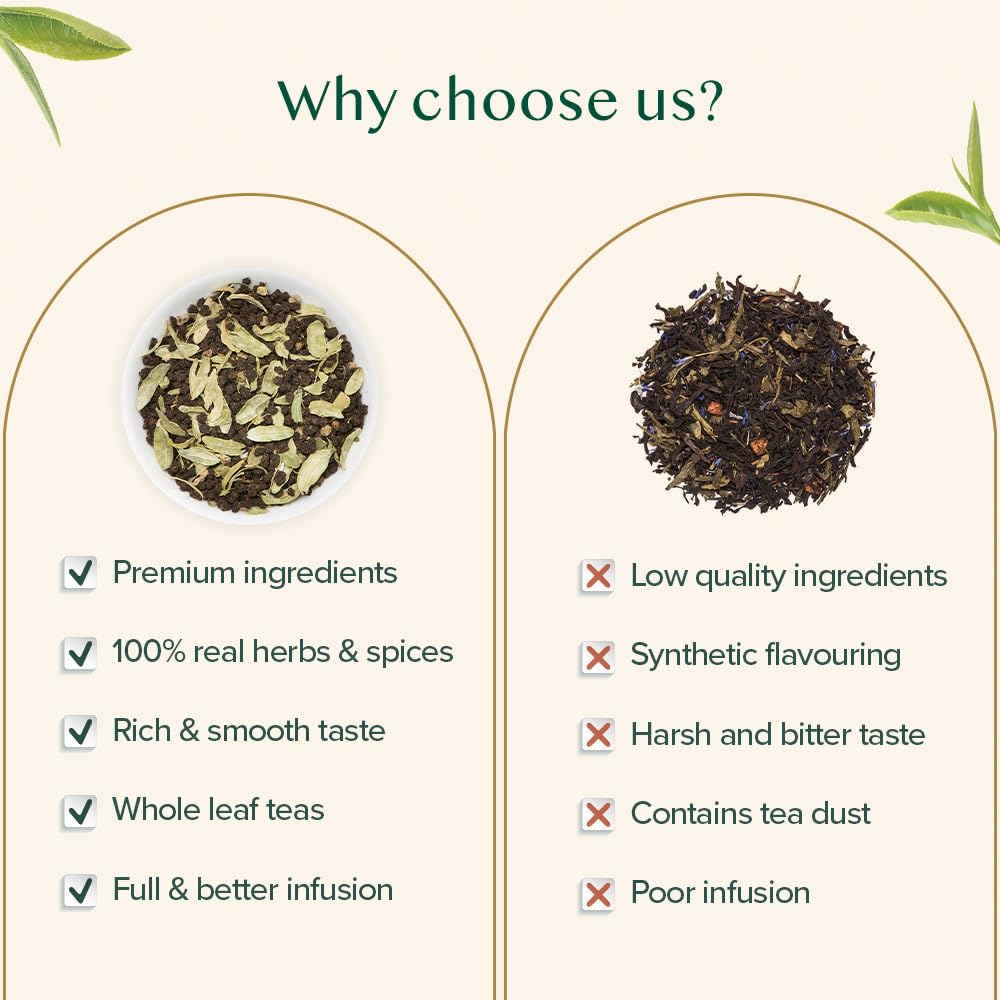 VAHDAM Cardamom Chai iced glass, refreshing spice-forward beverage.