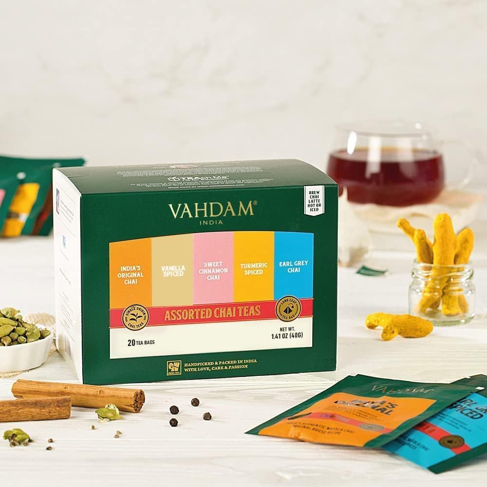 VAHDAM Cardamom Masala Chai tea bag with bold spice notes.
