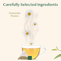 VAHDAM chamomile flowers from India highlight direct sourcing and sustainability.