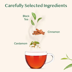 Steeping VAHDAM Cinnamon Masala Chai in a cup for a balanced brew