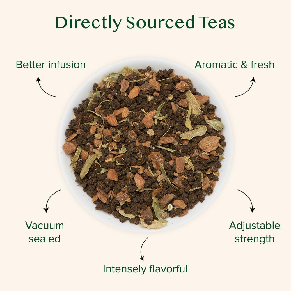 Vacuum sealed VAHDAM Cinnamon Masala Chai packaging preserves freshness