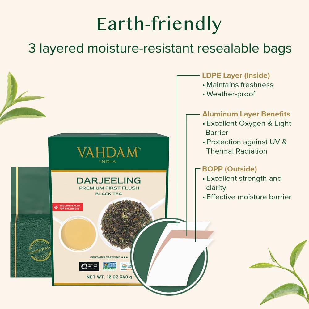 VAHDAM carbon-neutral and plastic-neutral packaging supports sustainable choices.