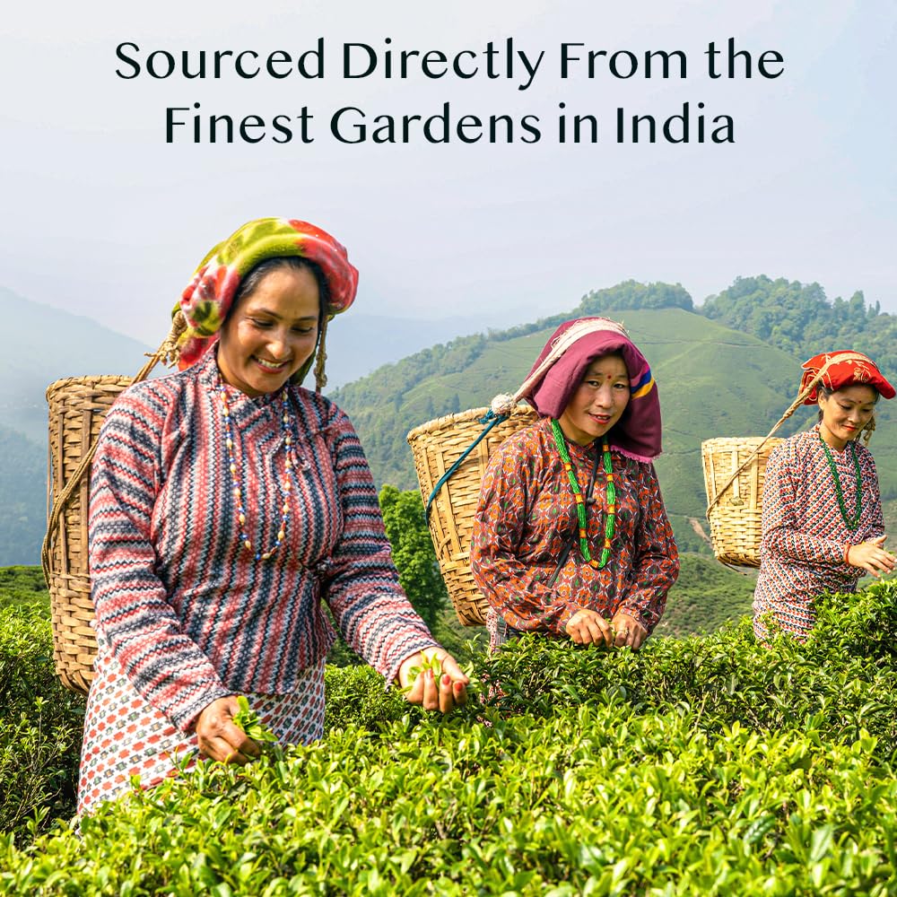 VAHDAM ethical sourcing and sustainability messages accompany each tea collection