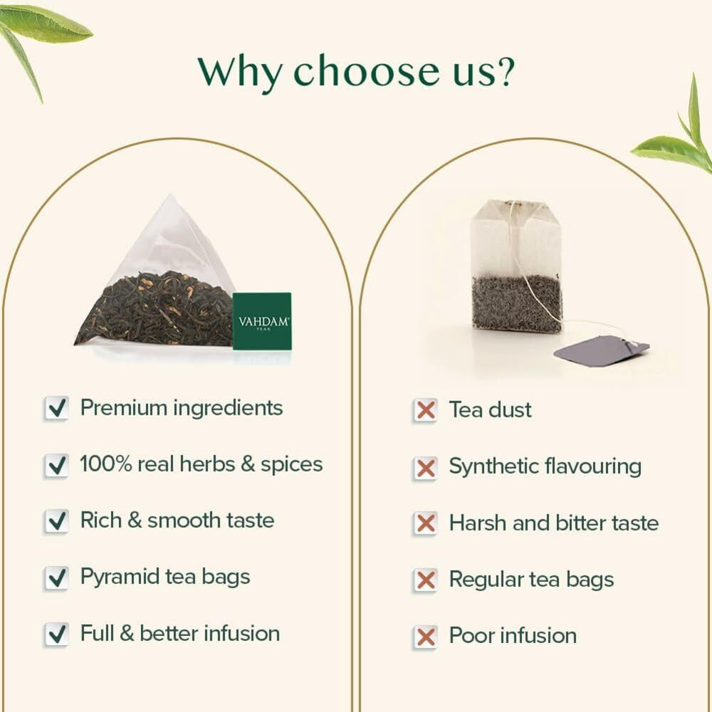 VAHDAM fair trade supply chain ensures fair prices and fresh tea.
