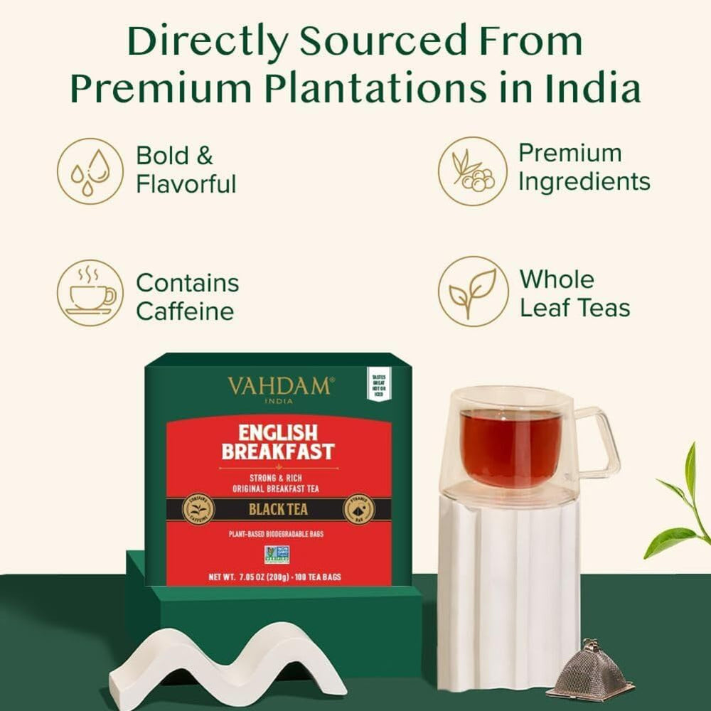 VAHDAM full-bodied black tea leaves deliver a smooth, lasting finish.