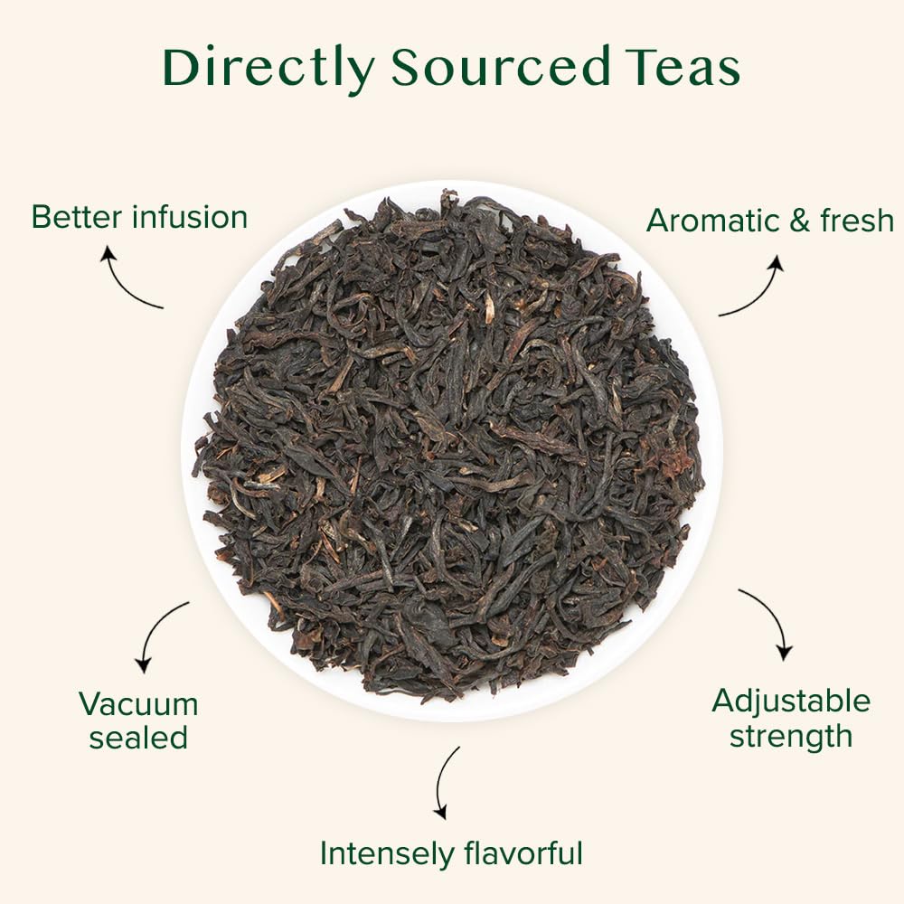 VAHDAM Golden tips Assam tea yields a malty, robust flavor in every cup.