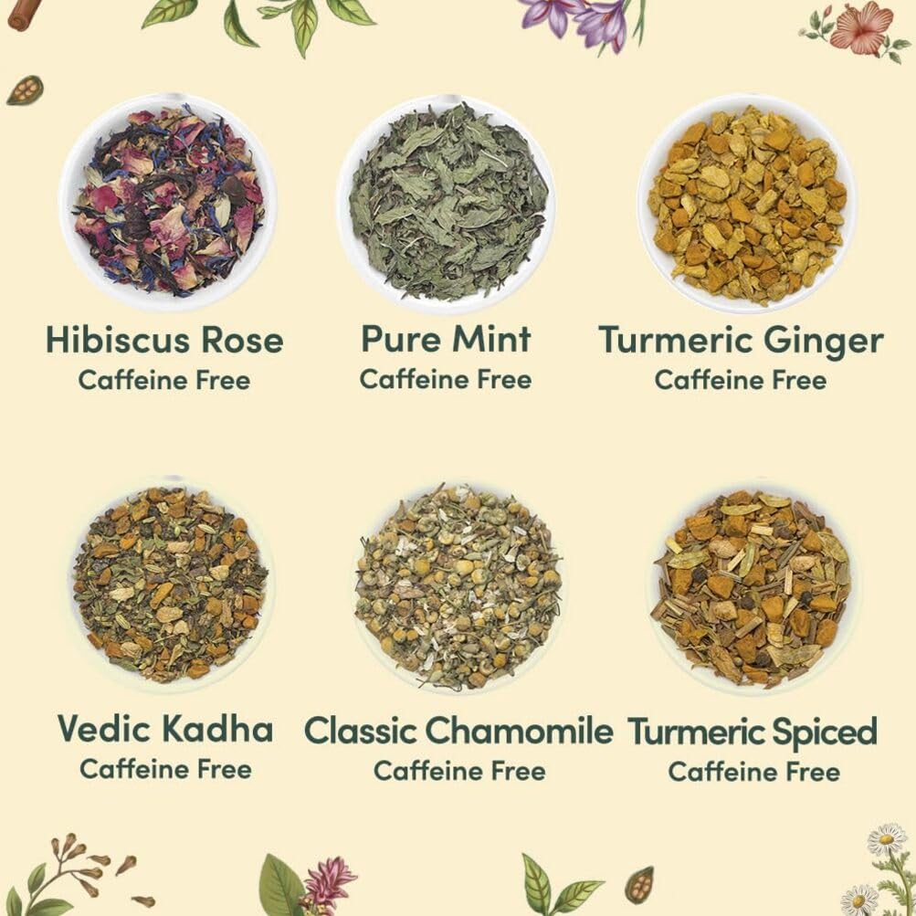 VAHDAM Golden Turmeric Spice tea bag close-up, showcasing a warming aroma and rich color.