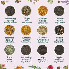 VAHDAM green tea selection with fresh garden-inspired notes.