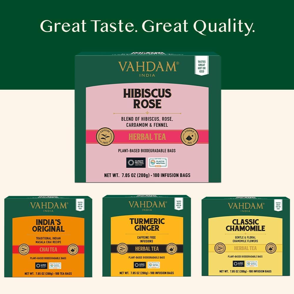 Brewed VAHDAM hibiscus rose tea in cup