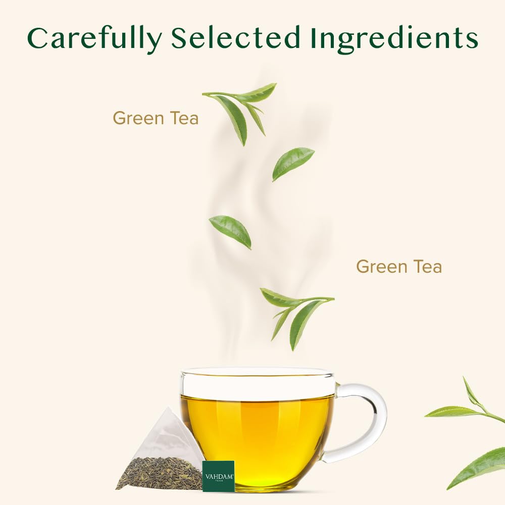 VAHDAM Himalayan Green Tea packaging shows reseal for lasting freshness.
