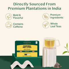 Individually wrapped VAHDAM tea bags preserve freshness and aroma until your cup.