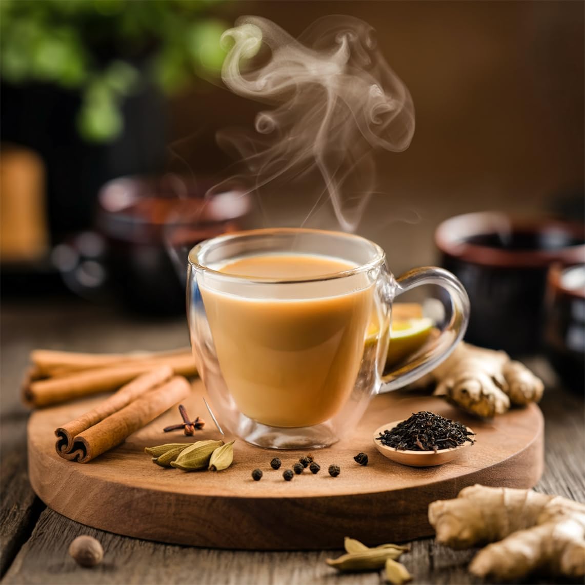 Hot cup of VAHDAM Instant Chai for a cozy moment.