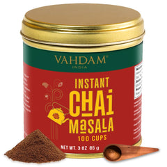VAHDAM Instant Chai Tea pack shot, convenient traditional masala blend.