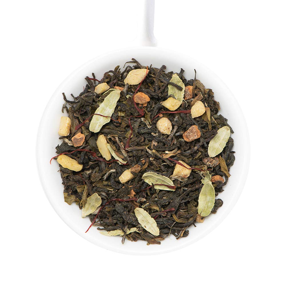 VAHDAM Kashmiri Kahwa Tea loose leaf blend ready to brew.