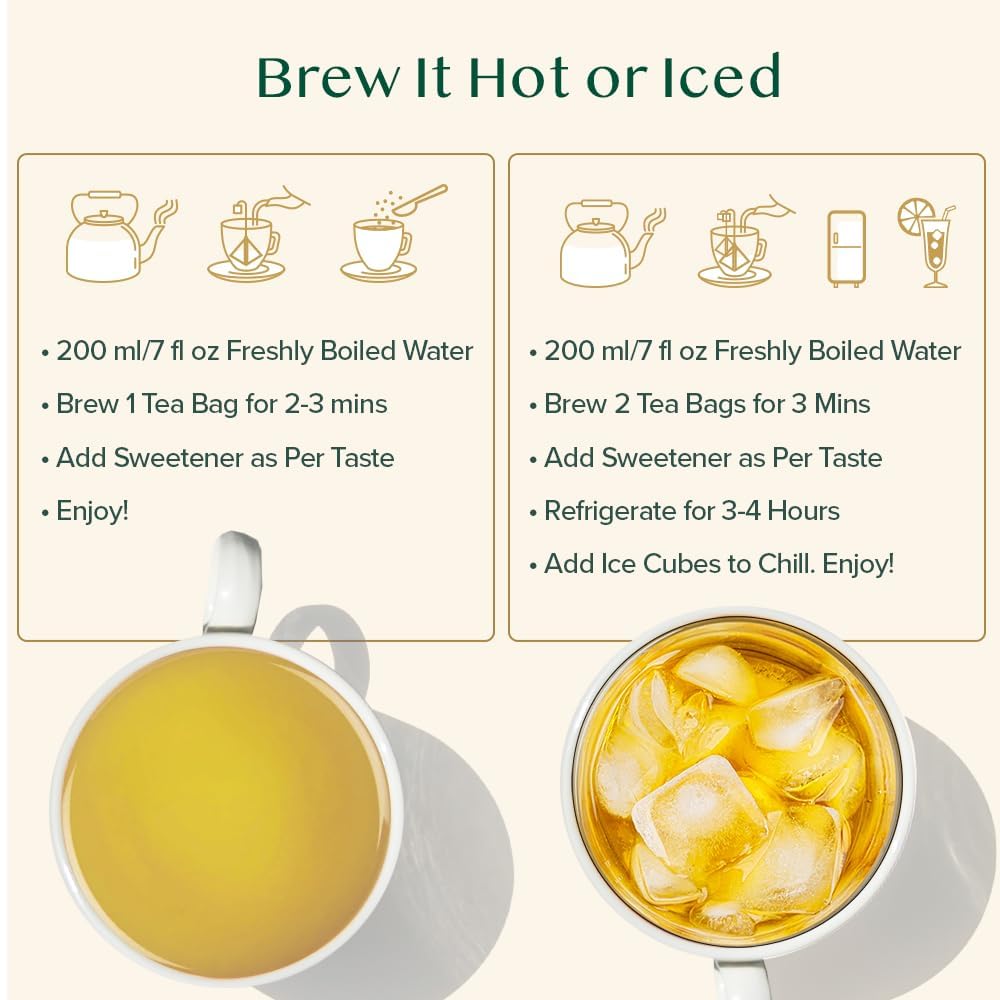 Biodegradable pyramid tea bags from VAHDAM support eco-friendly rituals.