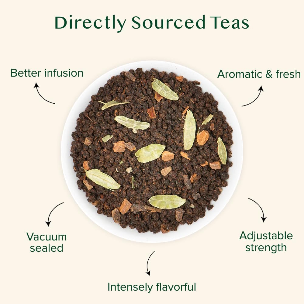 VAHDAM Masala Chai spices cardamom and cinnamon close-up for rich aroma