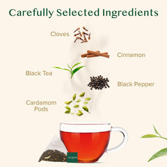 Close up of VAHDAM chai spices with cardamom and clove aroma