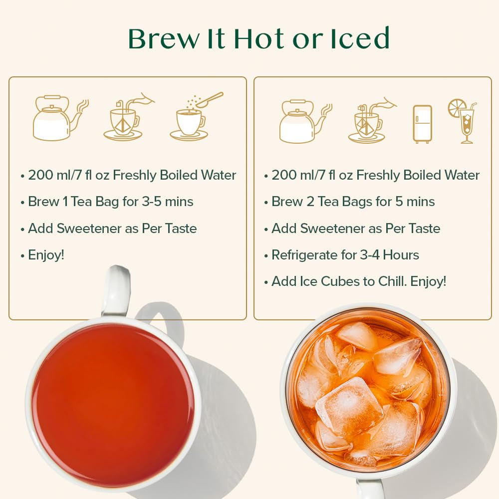 VAHDAM medium-caffeine tea offering gentle daily lift