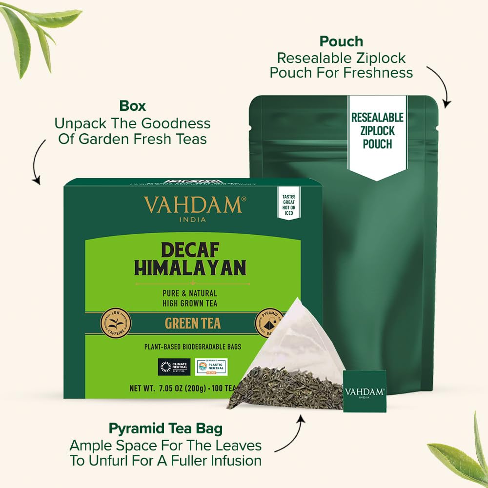 VAHDAM plant-based biodegradable pyramid tea bags