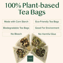 Pouring VAHDAM herbal tea into a cup for a cozy moment