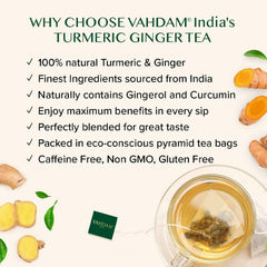 VAHDAM pyramid tea bags unfurling to release rich, aromatic flavors