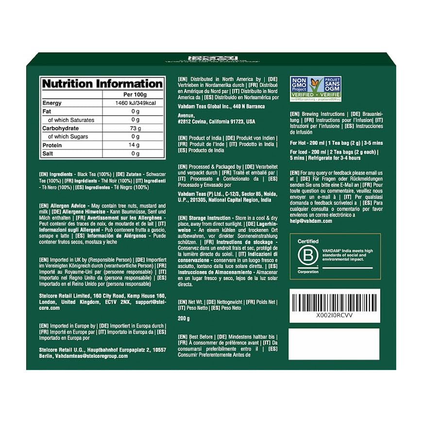 VAHDAM pyramid tea bags unfurling leaves deliver rich aroma and full flavor.