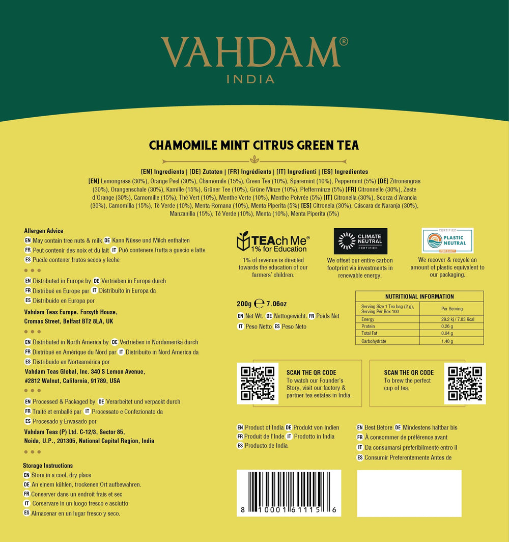 A warm cup of VAHDAM tea with sweet floral aroma