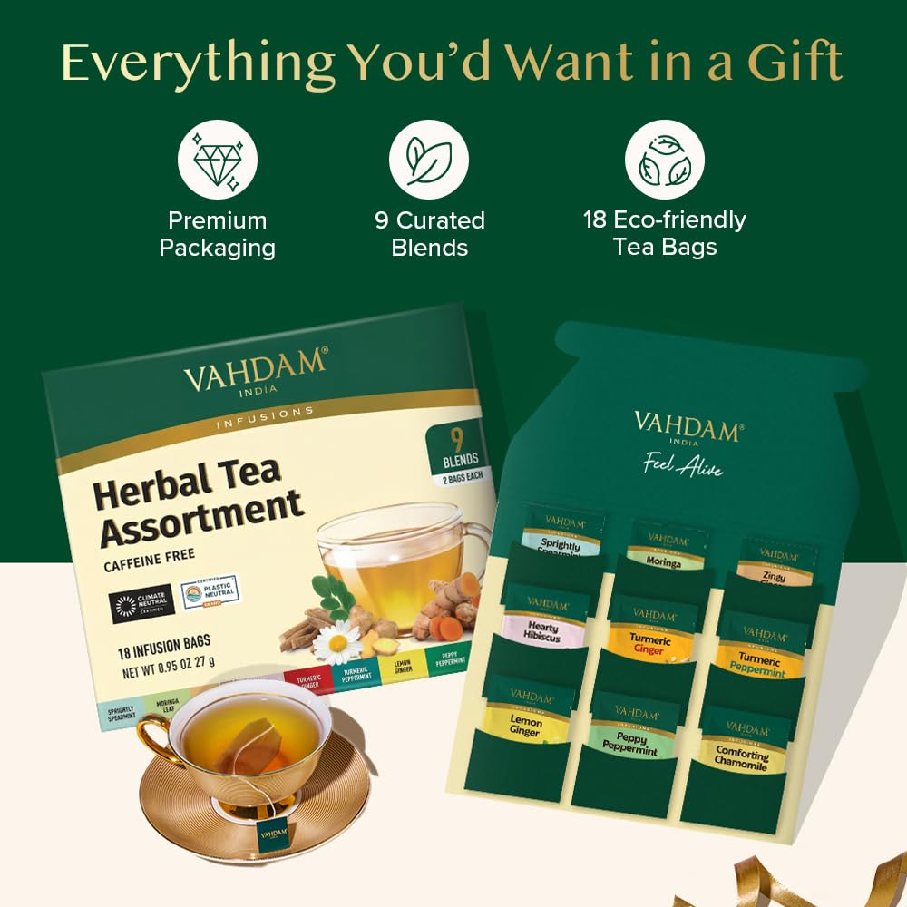 VAHDAM turmeric-ginger blend combines spice warmth with a zesty finish