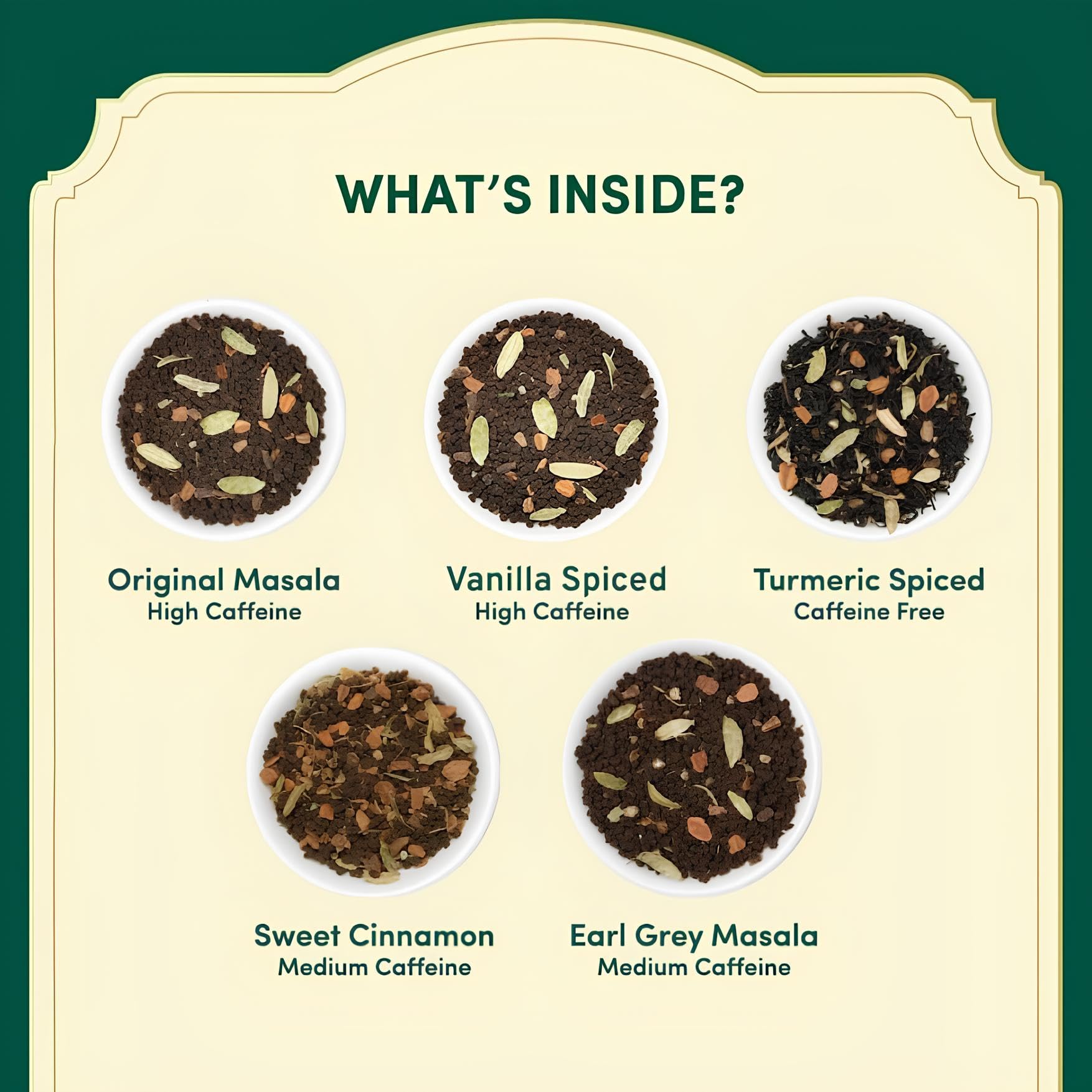 VAHDAM Turmeric Spice Herbal Tea bag releasing bright aroma.