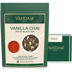 VAHDAM vanilla spiced masala chai loose leaf close up for robust flavor