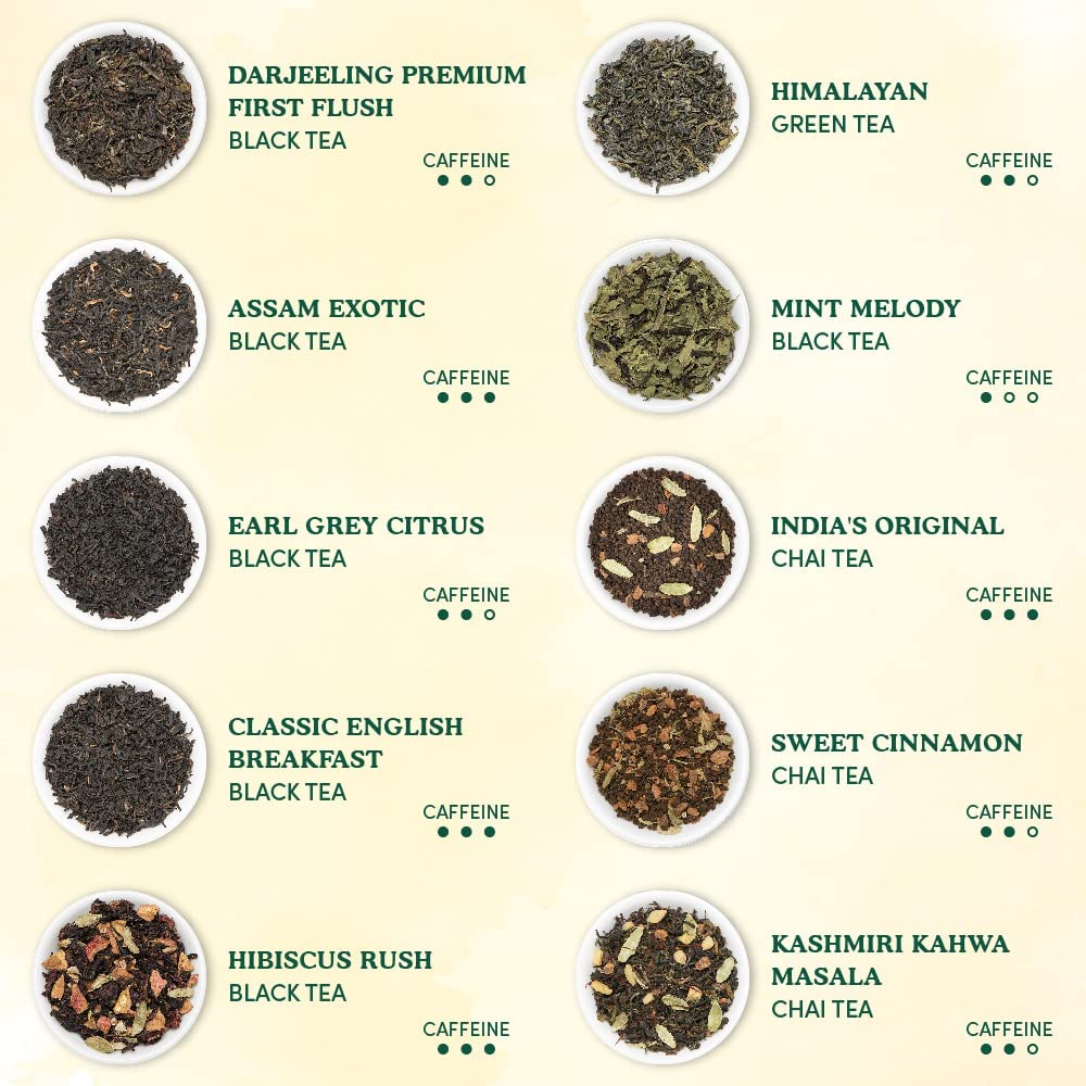 VAHDAM World Top 20 Favourites Black Tea assortment for bold cups