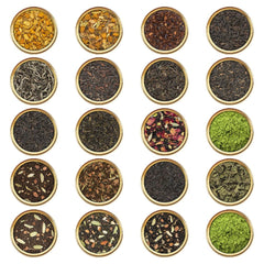 VAHDAM World Top 20 Favourites Tea Sampler packaging showing diverse teas for variety