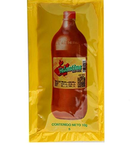 Valentina 0.34 oz packets, portable heat for burritos and fries