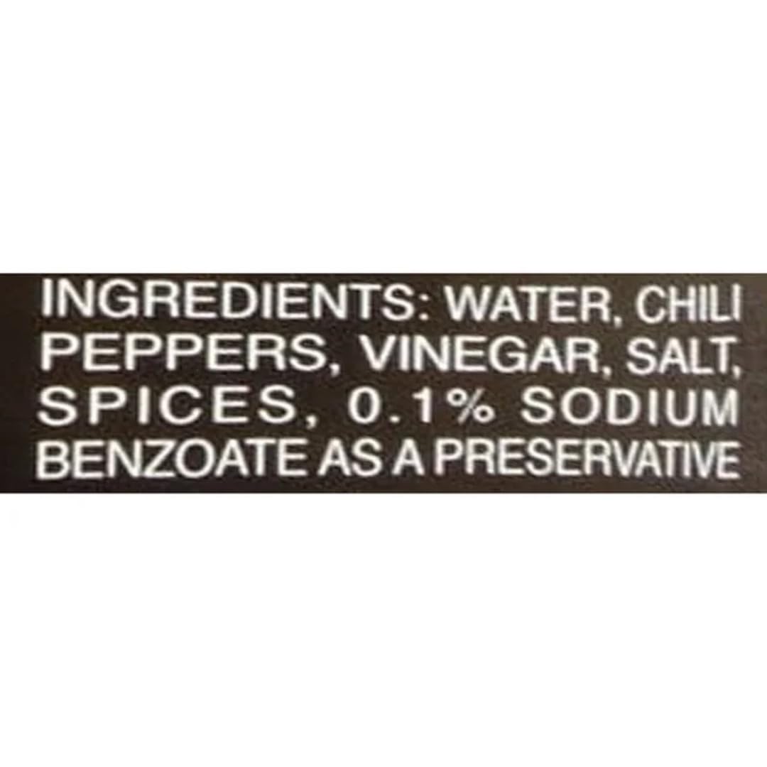 Valentina hot sauce back-label closeup, ingredients and usage tips.