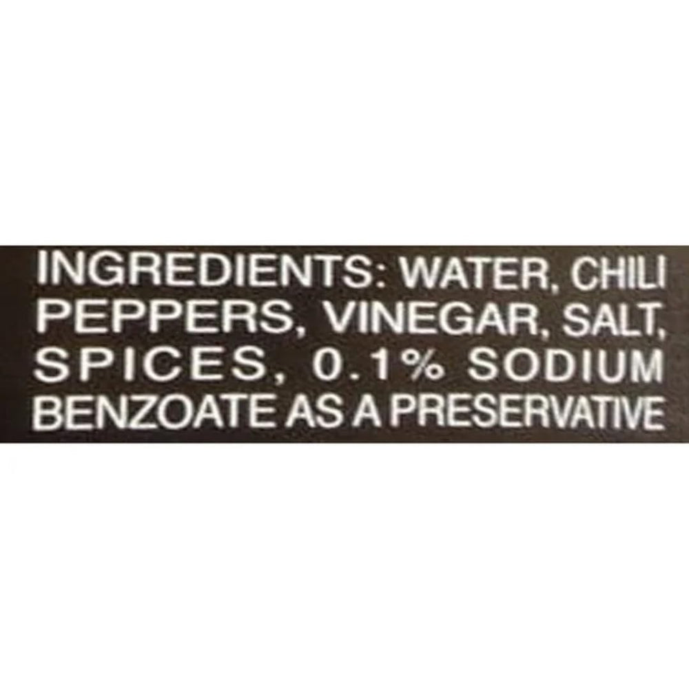 Valentina hot sauce back-label closeup, ingredients and usage tips.