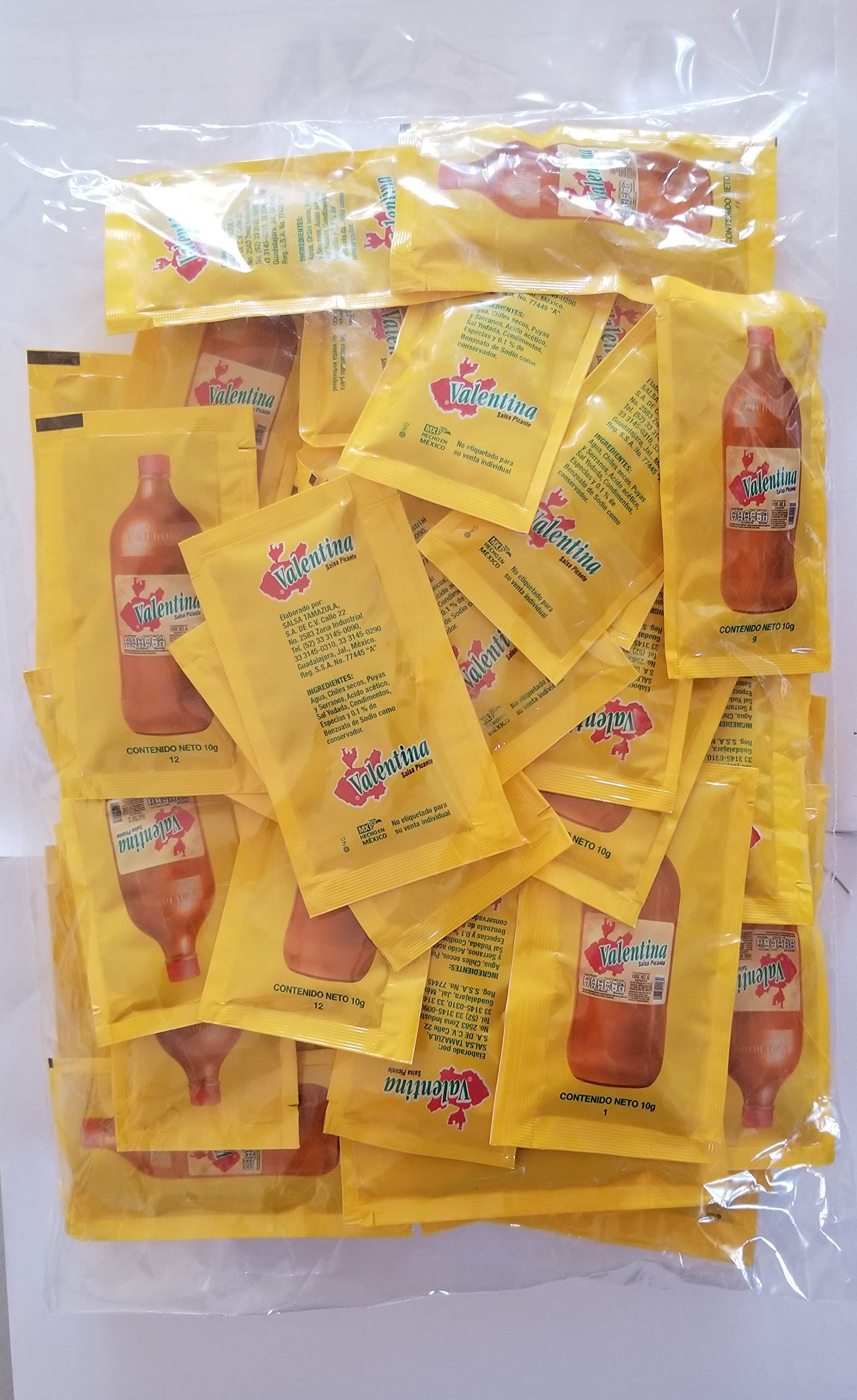 Valentina red hot sauce single-serve packets, consistent flavor anywhere