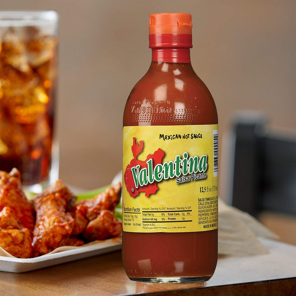 Valentina Salsa Picante bottle sealed to prevent leaks during transport