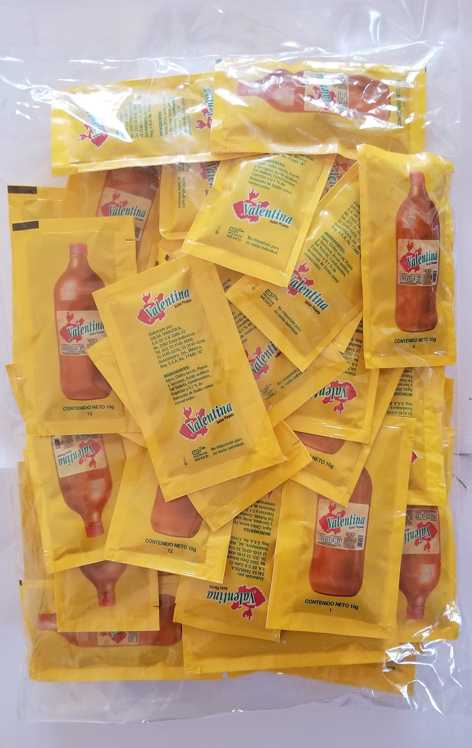 Valentina TPS hot sauce packet open for on-the-go tacos and eggs